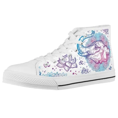 Mandala Elephant Canvas Shoes